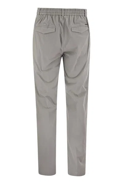 Peserico Stretch Cotton Gabardine Jogger In Grey