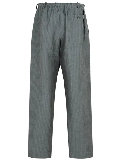 Dries Van Noten Penny Grey Linen Blend Trousers In Gray