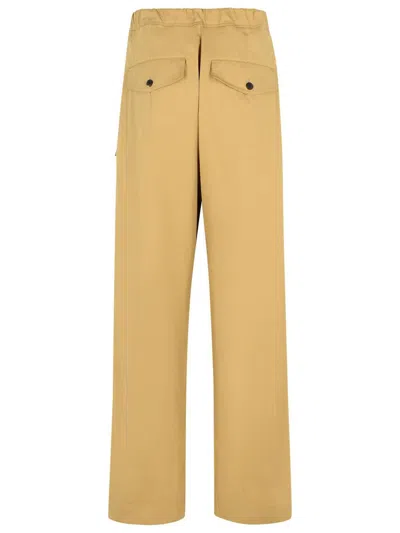 Dries Van Noten Cotton Trousers With Elastic Waistband And Pockets In Beige
