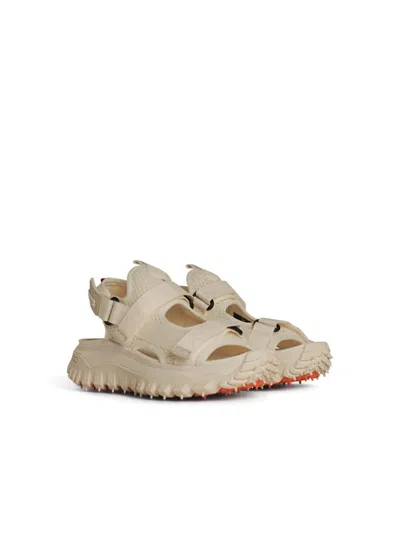 Moncler Mesh Sandals With Open Toe In Beige