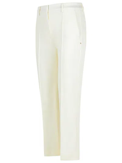 Sportmax 'cotton Pants With Back Pockets And Belt Loops' In White