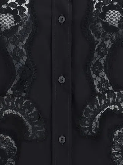 Dolce & Gabbana Women Lace Inserts Shirt In Black