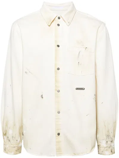 Helmut Lang Shirts In Ecru Painter