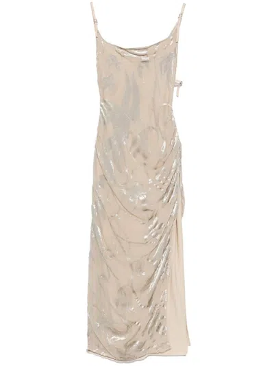 Mugler Dresses In Beige