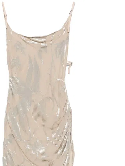 Mugler Dresses In Beige
