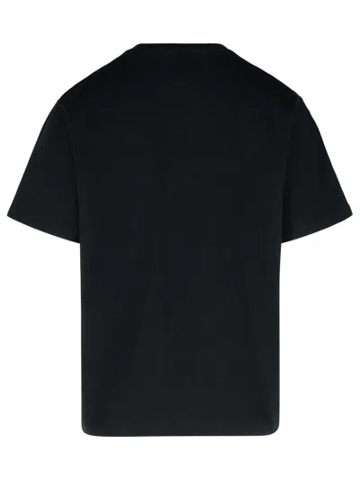Jw Anderson Black Crewneck T-shirt With Anchor Embroidery On The Front In Cotton Man In Black