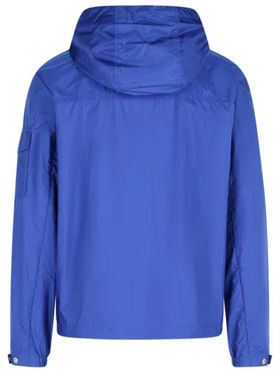 Shop Moncler 'ettache' Blue Polyamide Jacket