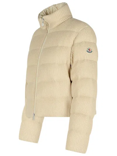 MONCLER MONCLER 'THOIRY' BEIGE COTTON DOWN JACKET 