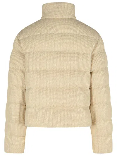 Moncler 'thoiry' Beige Cotton Down Jacket In Beige