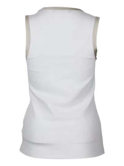 Fabiana Filippi Ribbed Tank Top With Scoop Neckline In White
