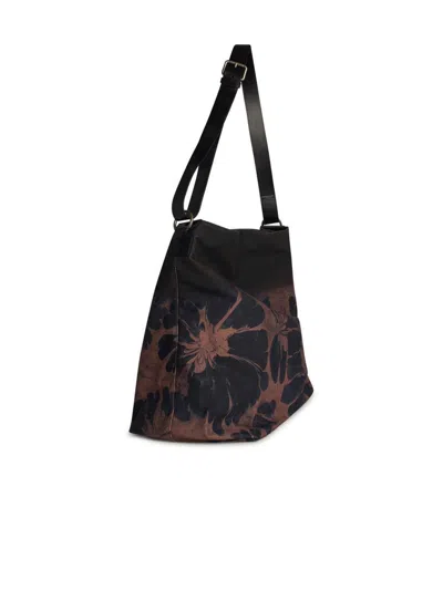 Dries Van Noten Mens Rust Floral-print Cotton Shoulder Bag In Pink
