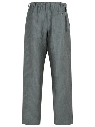Dries Van Noten Penny Grey Linen Blend Trousers In Gray