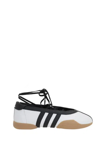 Adidas Originals Taekwondo Mei Ballet "cloud White/core Black/gum" Sneakers In White+black