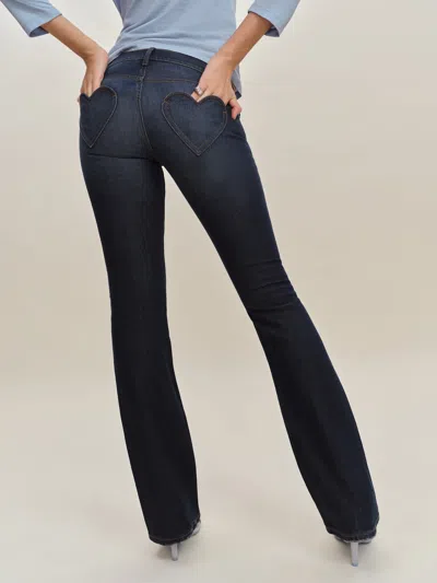 Reformation X Devon Lee Carlson Kenny Low Rise Bootcut Jeans In Bleu