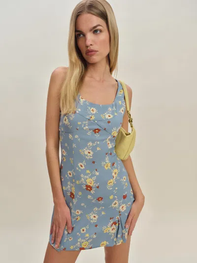 Reformation X Devon Lee Carlson Cher Sleeveless Minidress In Bleu