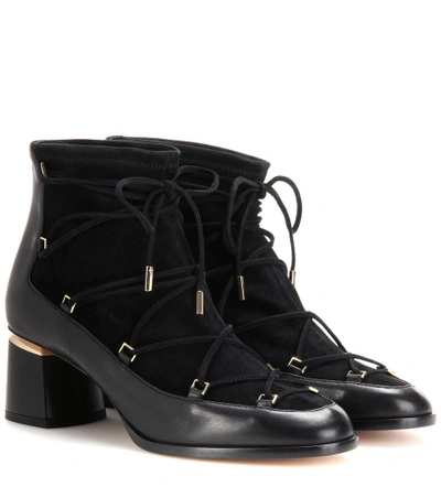 Nicholas Kirkwood Outliner Suede And Leather Ankle Boots In Black
