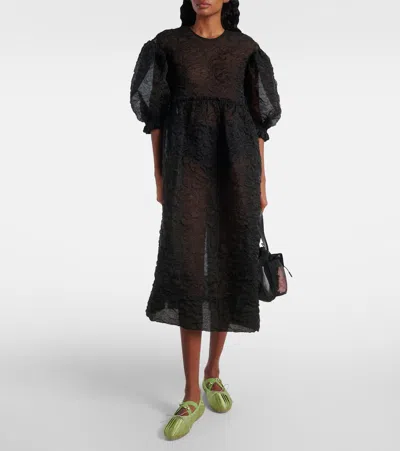 Simone Rocha Grip Embellished Satin Ballet Flats In Green