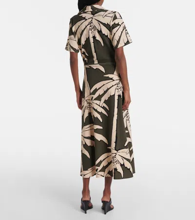 Johanna Ortiz Printed Gathered Terry Maxi Skirt In Green