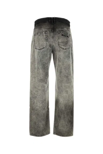 Balmain Regular Fit Washed Denim Jeans In Grey
