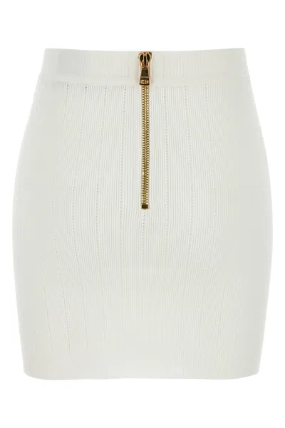 Balmain Viscose Blend Skirt With Iconic Buttons In Multicolor