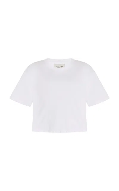 Les Tien May Cropped Cotton T-shirt In White