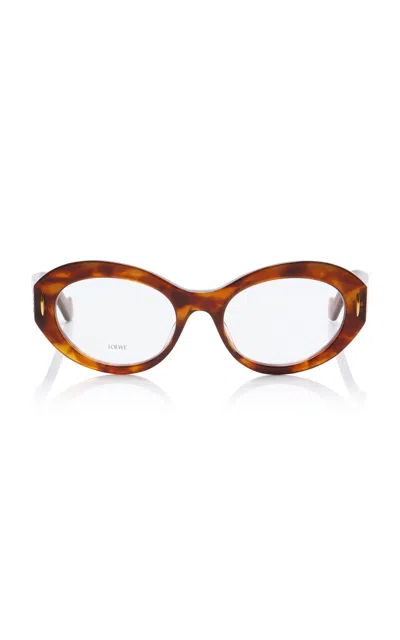 Loewe Anagram Round-frame Acetate Glasses In Brown