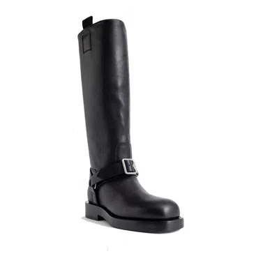 Burberry Sadlle High Boots In Black