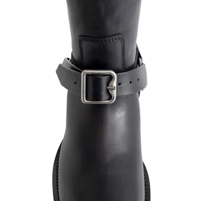 Burberry Sadlle High Boots In Black