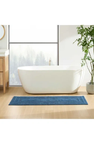 Eddie Bauer Logan Cotton Tufted Bath Runner Rug, 22" X 60" In Dark Blue