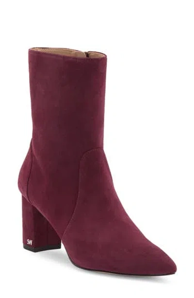 Stuart Weitzman Renegade Block Heel Bootie In Cabernet
