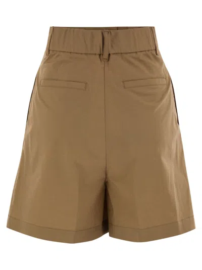 Herno Stretch Cotton Bermuda Shorts In Brown