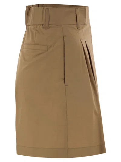 Herno Stretch Cotton Bermuda Shorts In Brown