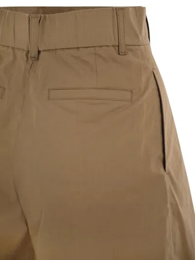 Herno Stretch Cotton Bermuda Shorts In Brown