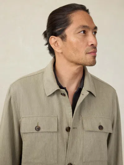 Faherty Movement Shirt Jacket In Sage Cliff