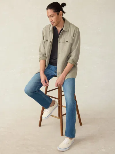 Faherty Movement Shirt Jacket In Sage Cliff