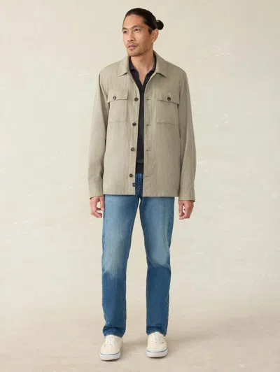 Faherty Movement Shirt Jacket In Sage Cliff