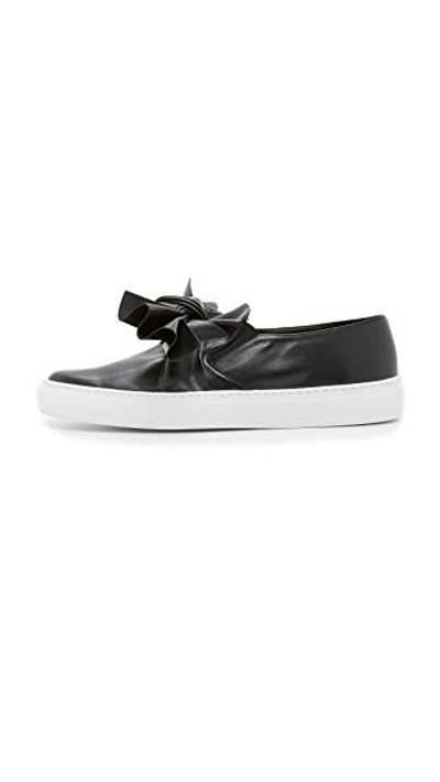 Shop Cedric Charlier Faux Leather Sneakers In Black