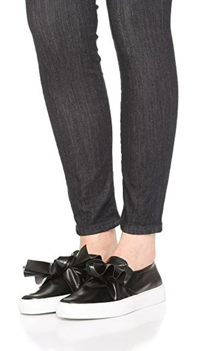 Shop Cedric Charlier Faux Leather Sneakers In Black