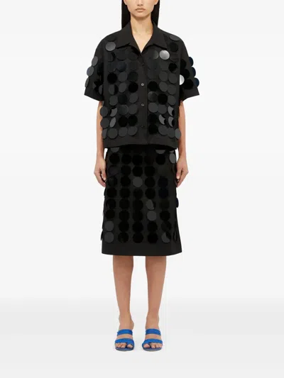 Msgm Sequin-embellished Midi Skirt In Black