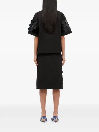 Msgm Sequin-embellished Midi Skirt In Black