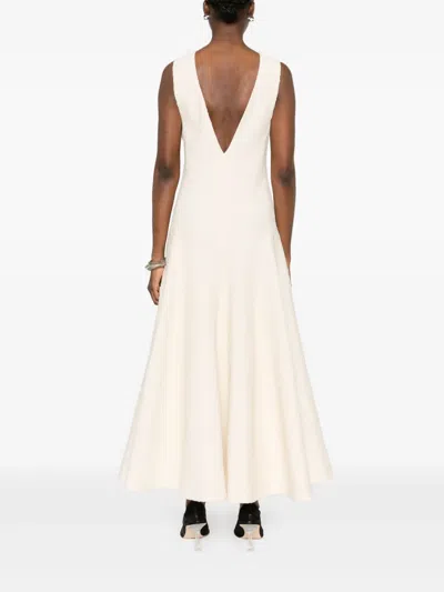 Khaite Mellie Maxi Dress In Neutrals