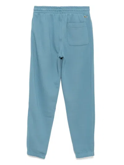 Lacoste Logo-embossed Fleece Pants In Blue