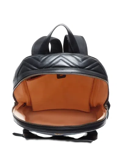 Pre-owned Gucci 2000-2020s Marmont Backpack In Black
