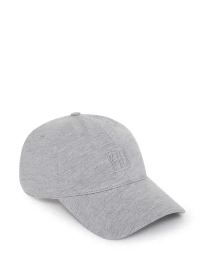 Anine Bing Jeremy Baseball Cap Framed Monogram In Heather Grey In Grey