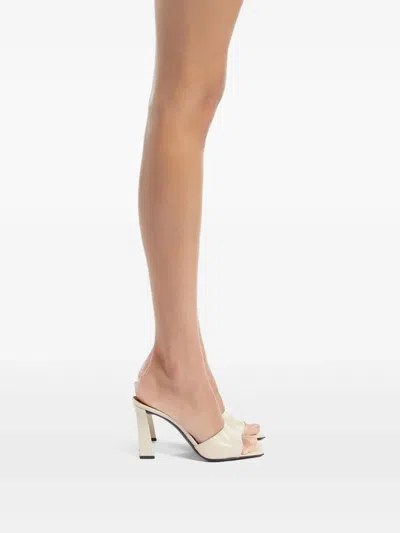 Giuseppe Zanotti 90mm Talia Square-toe Mules In Neutrals