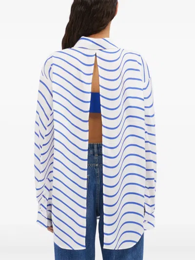 Msgm Printed Shirt In Blue