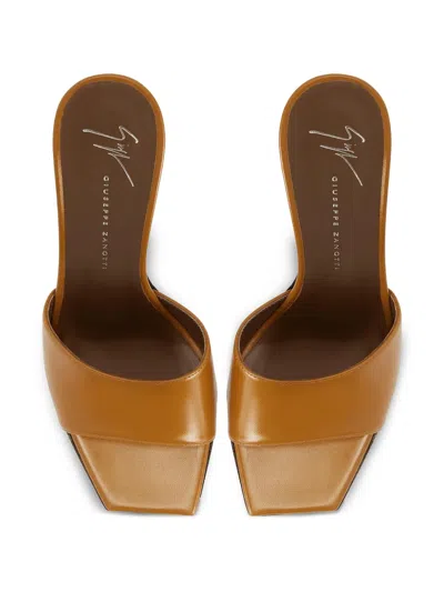 Giuseppe Zanotti 90mm Talia Square-toe Mules In Orange