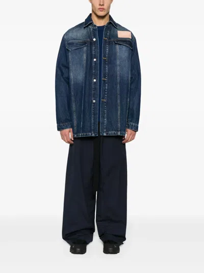 A-cold-wall* Back Logo Denim Overshirt In Blue