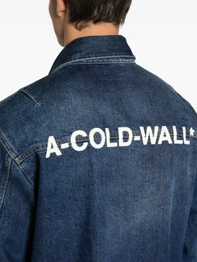 A-cold-wall* Back Logo Denim Overshirt In Blue