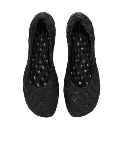 Burberry Quilted Leather Sadler Ballet Flats In Black
